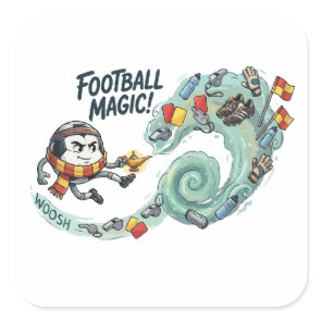 Football Magic Genie Soccer Ball Funny Gift Square Sticker