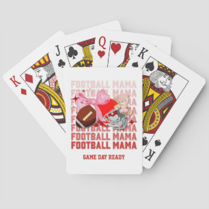 FOOTBALL MAMA Coquette Mom Poker Cards