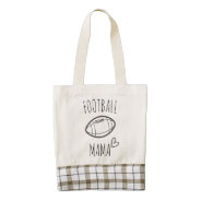 Football Mama Plaid Tote Bag at Zazzle