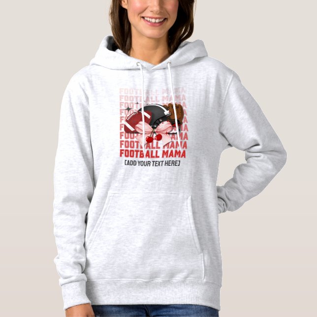 FOOTBALL MAMA Stylish Coquette Bow Hoodie (Front)