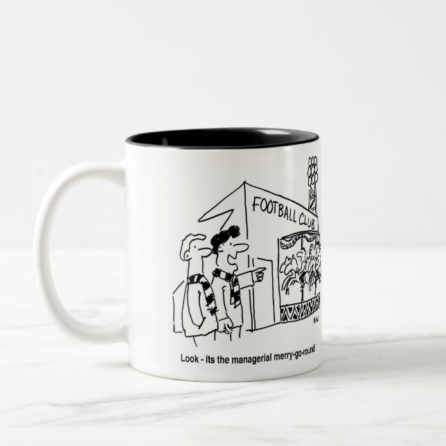 Football Managerial Merry-Go-Round Two-Tone Coffee Mug (Left)