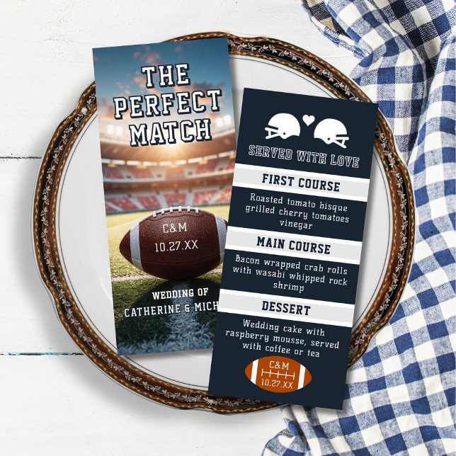 Football Match Sports Lovers Game Day Wedding Menu (Creator Uploaded)