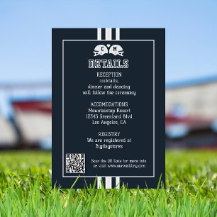 Football Match Sports Wedding Details QR Code Enclosure Card