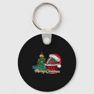 Football Merry Christmas Keychain