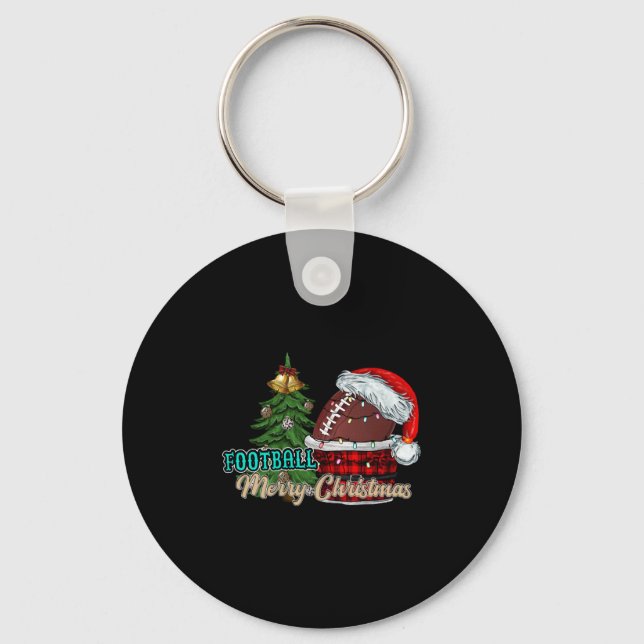 Football Merry Christmas Keychain (Front)