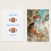 Football mini birth announcement (Front & Back)