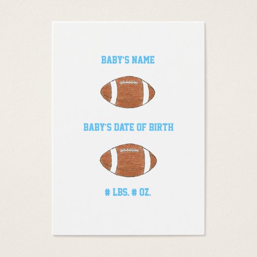 Football mini birth announcement (Front)