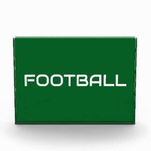 FOOTBALL Modern White Text On Forest Green Photo Block
