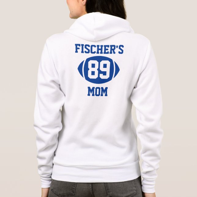 Football Mom Blue Hoodie (Back)