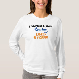 Football Mom Blue Orange Number T-Shirt