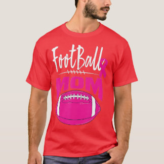 Football Mom Breast Cancer Awareness Pink Ribbon L T-Shirt
