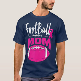 Football Mom Breast Cancer Awareness Pink Ribbon L T-Shirt