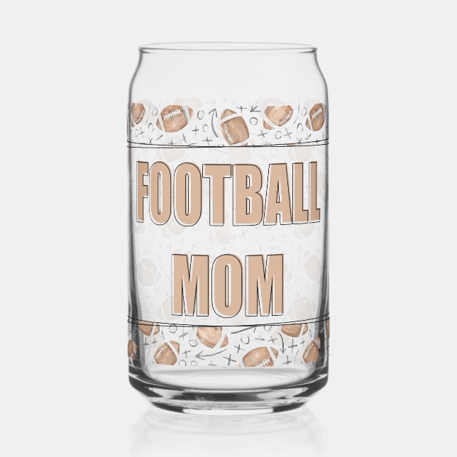 Football mom can glass (Left)