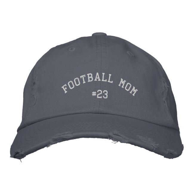 Football Mom Custom Number Embroidered Hat (Front)