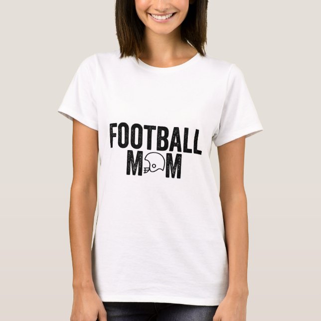 Football Mom Custom Number T-Shirt (Front)