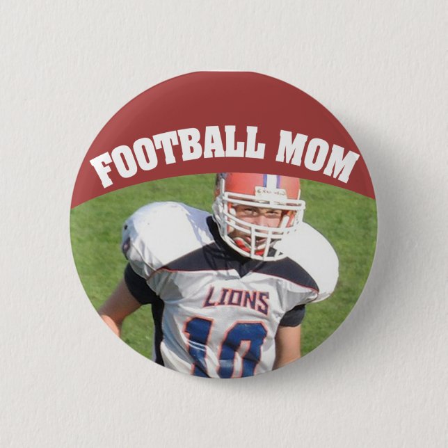 Football Mom Custom Photo Button (Front)
