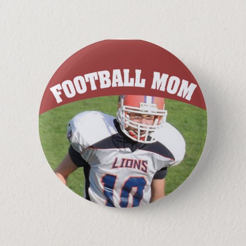 Football Mom Custom Photo Button