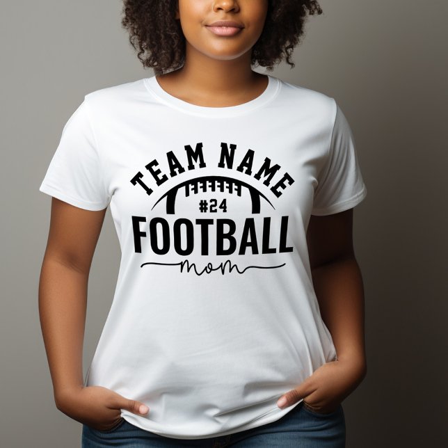 Football Mom Custom Team Name and Number Tri-Blend Shirt (Creator Uploaded)