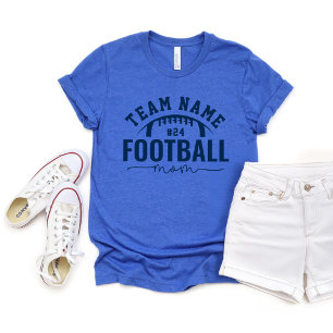 Football Mom Custom Team Navy on Blue Tri-Blend Shirt