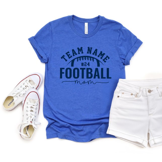 Football Mom Custom Team Navy on Blue Tri-Blend Shirt (Creator Uploaded)