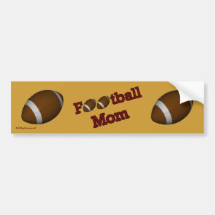 Football Mom Cute Bumper Sticker