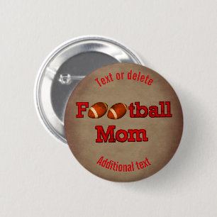 Football Mom Cute Personalized Button