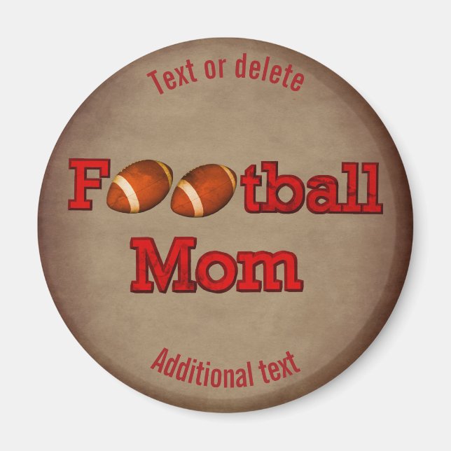 Football Mom Cute Personalized Magnet (Front)