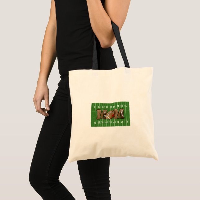 Football Mom Football Field Tote Bag (Front (Product))