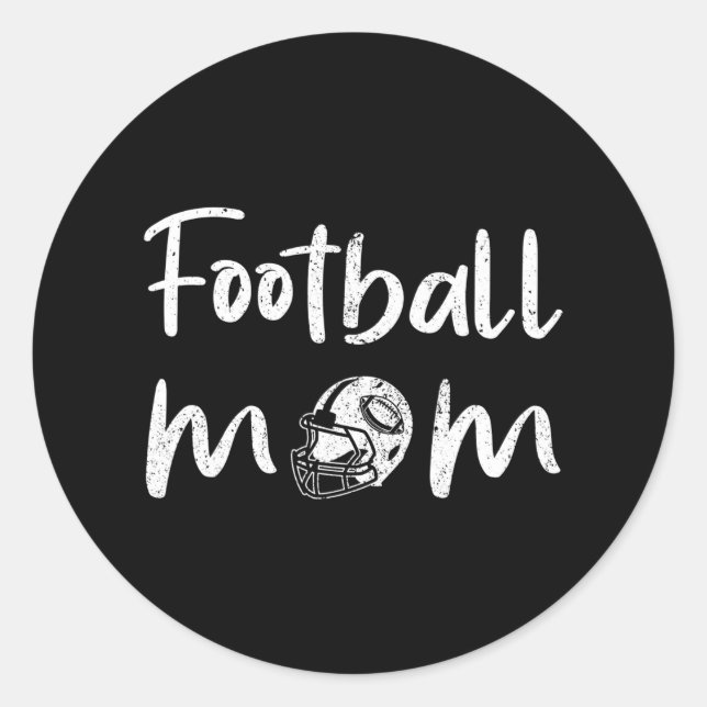 Football Mom Football Player Mother Women Classic Round Sticker (Front)