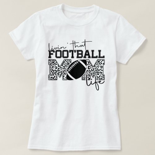 Football Mom Game Day Vibes Black Print T_Shirt