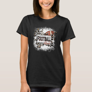 Football Mom leopard bleached Football game day T-Shirt