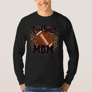 Football Mom Leopard Mother's Day Mothers Women Ma T-Shirt