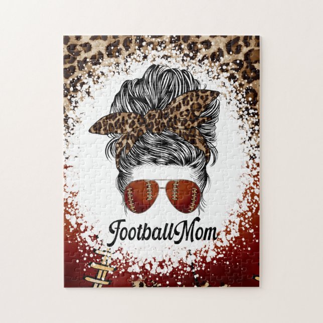 Football Mom Leopard Print   Jigsaw Puzzle (Vertical)