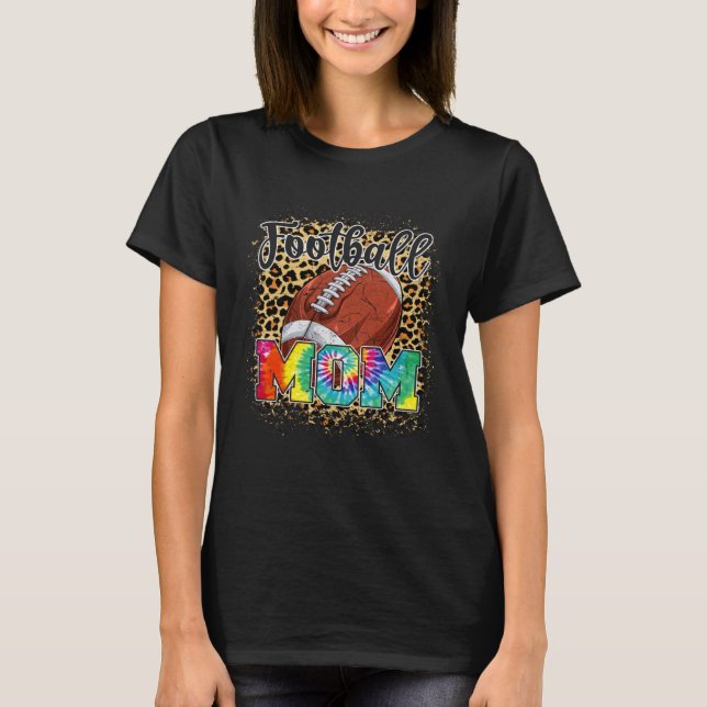 Football Mom Leopard Print Mother s Day Sport T-Shirt (Front)