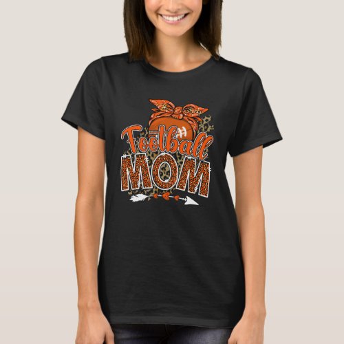Football Mom Mama Mother s Day Leopard Sport Mom M T_Shirt