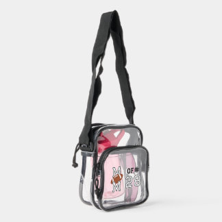 Football Mom of Jersey Number Clear Crossbody Bag