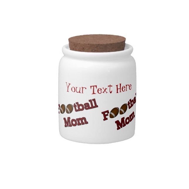 Football Mom Personalized Candy Jar (Front)