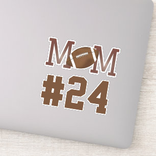 Football Mom Personalized Player Number Sticker