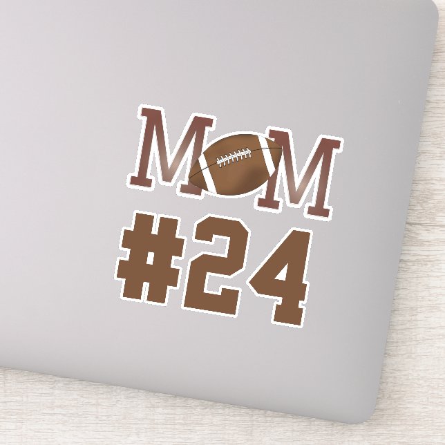 Football Mom Personalized Player Number Sticker (Detail)