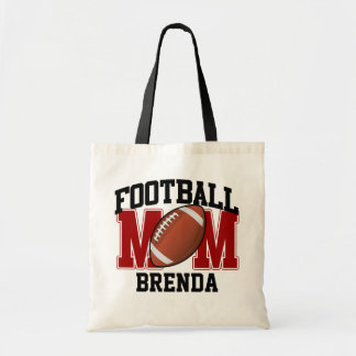 Football Mom Personalized (red) Tote Bag