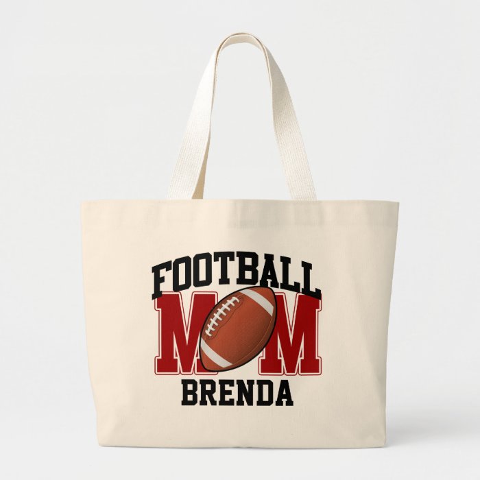 Football Mom Personalized (red) Tote Bags