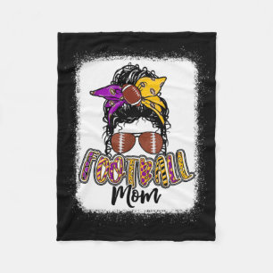 Football Mom Purple And Gold Fleece Blanket