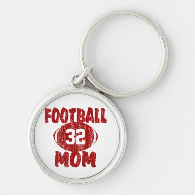 Football Mom Red Keychain (Front)