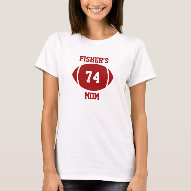 Football Mom Red T-Shirt (Front)
