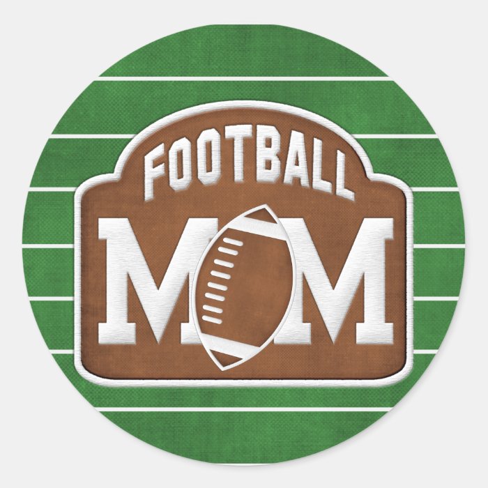 Football Mom Round Stickers