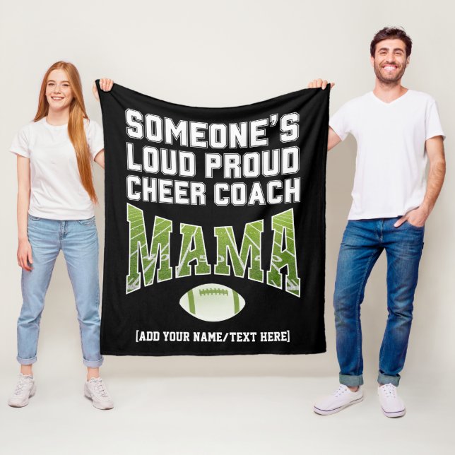 Football Mom SOMEONE'S LOUD PROUD CHEER COACH MAMA Fleece Blanket (In Situ)