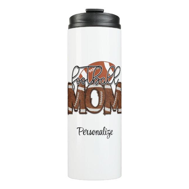 Football Mom Sports Fan Team Game Personalized Thermal Tumbler (Front)
