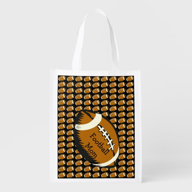 Football Mom Sports Reusable Grocery Bag (Front)