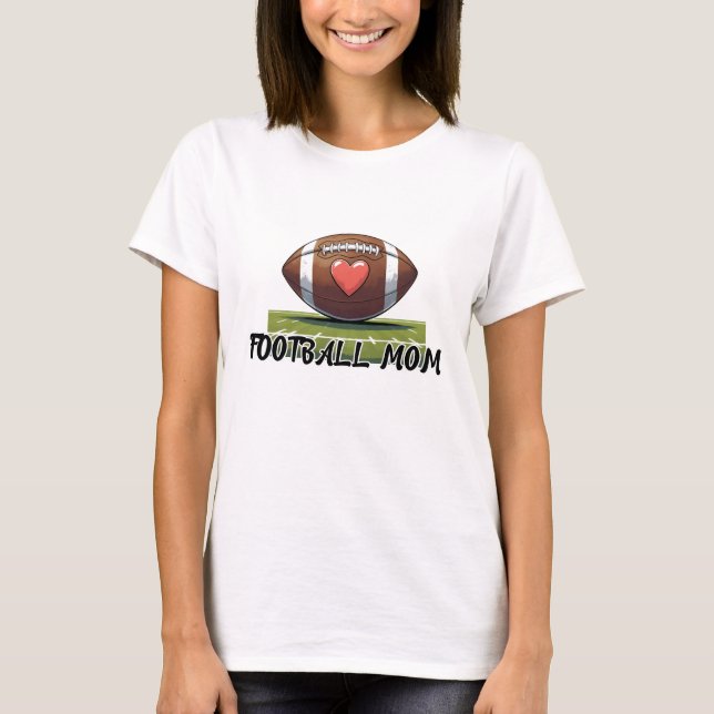 Football Mom T-Shirt Cute Game Day T-Shirt (Front)