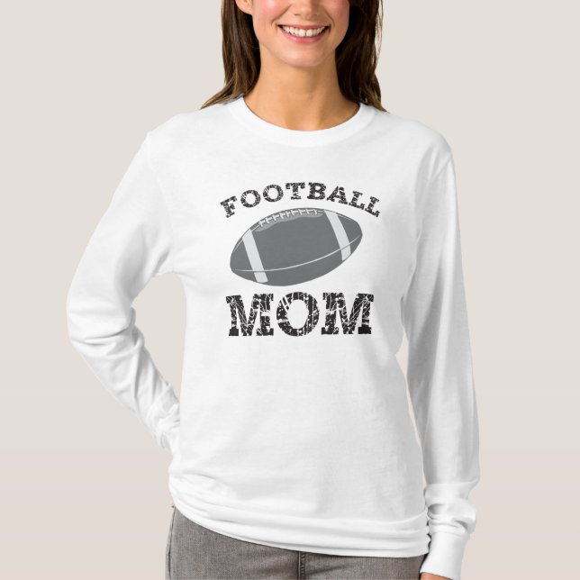 Football Mom T-shirt, Long Sleeves T-Shirt (Front)